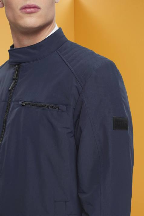 jaquetas marinha homens Esprit jaqueta ripstop repelente à água NBHL712