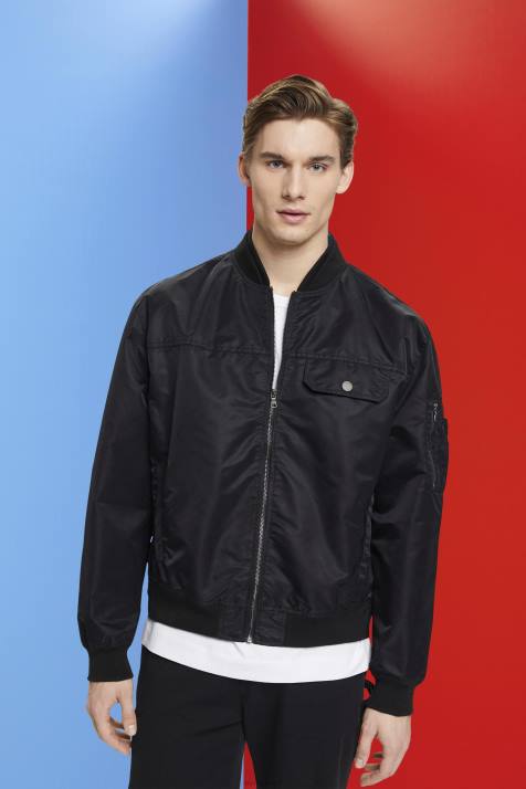 jaquetas preto homens Esprit jaqueta bomber NBHL676