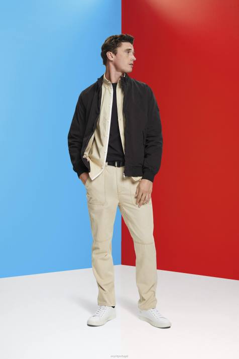 jaquetas preto homens Esprit jaqueta bomber com gola alta NBHL713