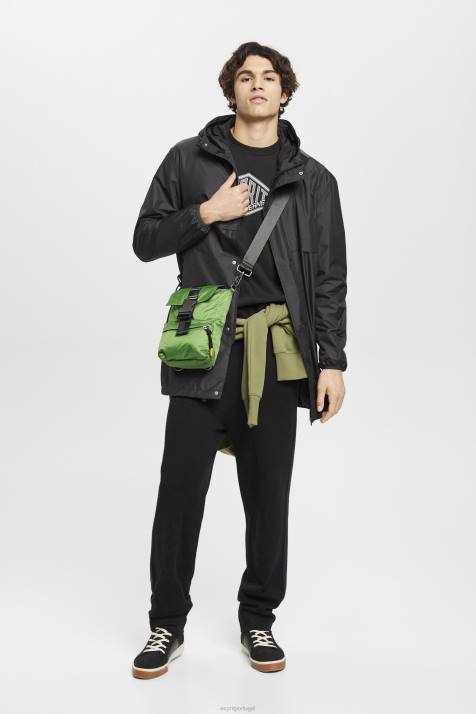 jaquetas preto homens Esprit jaqueta de chuva leve com capuz NBHL764