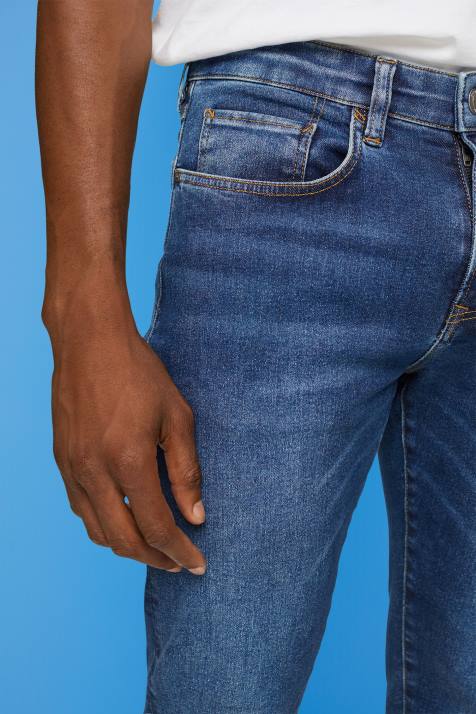 jeans lavagem média azul homens Esprit calça jeans slim fit, dual max NBHL829