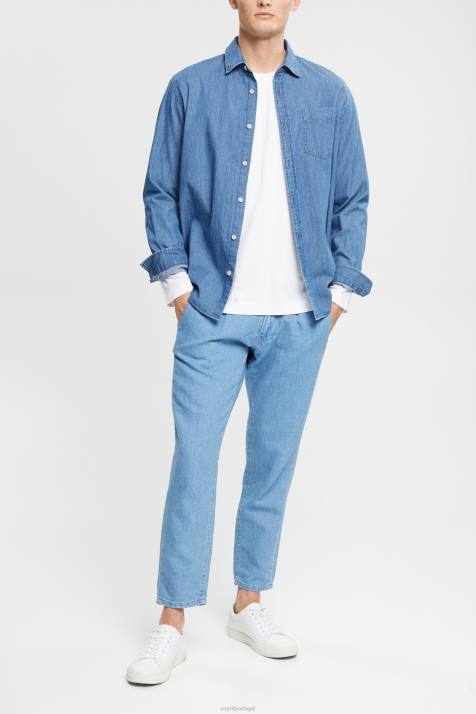 manga comprida branco homens Esprit blusa de manga comprida em jersey NBHL947