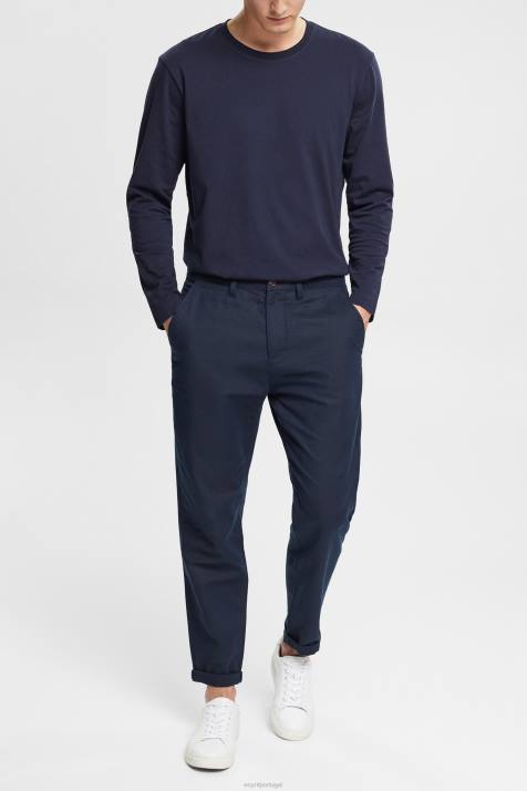 manga comprida marinha homens Esprit blusa de manga comprida em jersey NBHL948