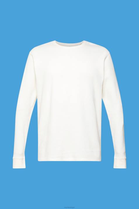 manga comprida off white homens Esprit top manga longa waffle piquê NBHL850