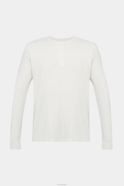 manga comprida off white homens Esprit top waffle piquê manga longa NBHL696