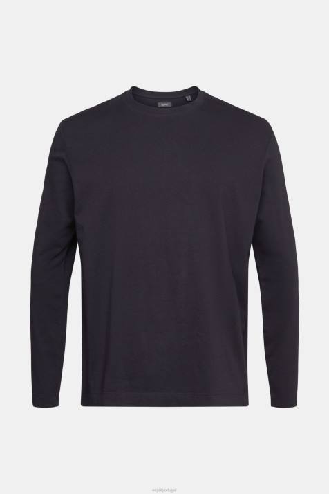 manga comprida preto homens Esprit blusa de manga comprida em jersey NBHL946