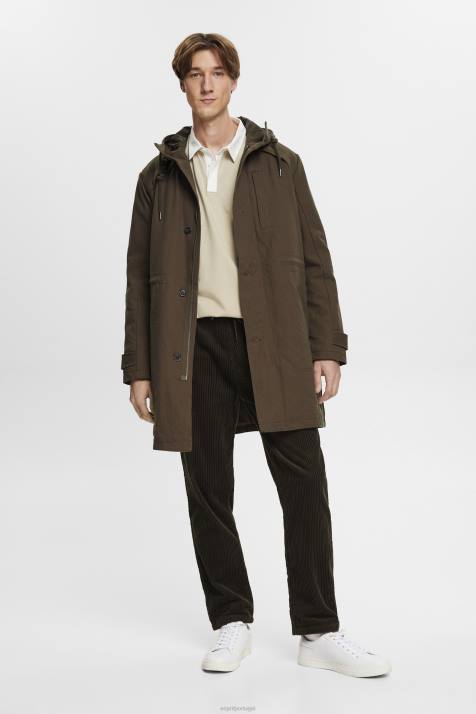 manga comprida verde empoeirado homens Esprit camisa de rugby com logotipo bordado NBHL720