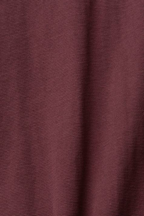 manga comprida vermelho bordeaux homens Esprit top manga longa waffle piquê NBHL825