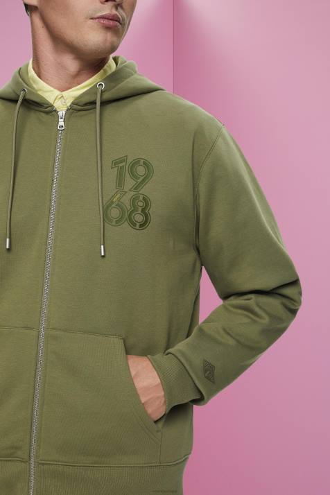 moletons e moletons Oliva homens Esprit moletom com zíper completo NBHL636