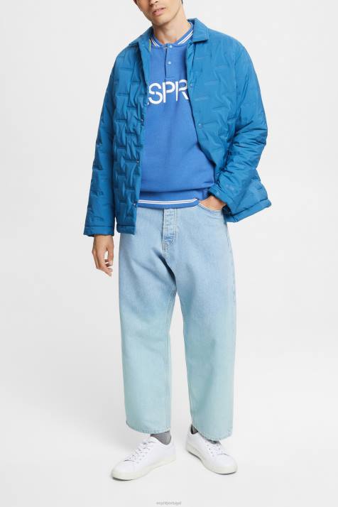 moletons e moletons azul homens Esprit moletom com logo e corte relaxado NBHL783