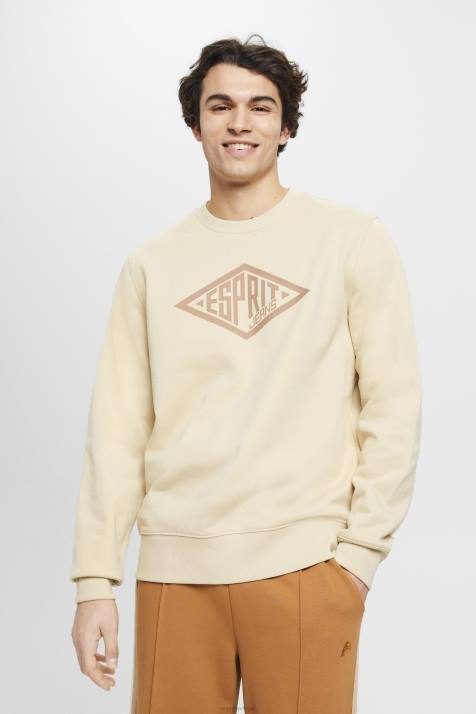 moletons e moletons bege homens Esprit moletom com estampa de logo NBHL655