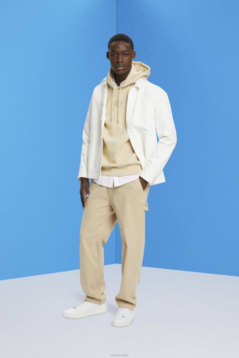 moletons e moletons bege homens Esprit moletom com logo estampado no peito NBHL639