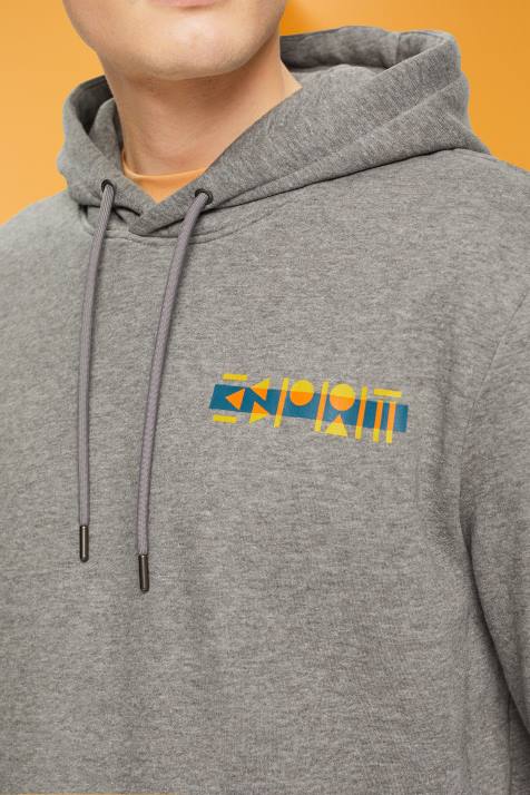 moletons e moletons cinza médio homens Esprit moletom melange com estampa de logo pequeno NBHL826