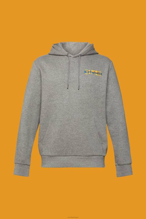 moletons e moletons cinza médio homens Esprit moletom melange com estampa de logo pequeno NBHL826