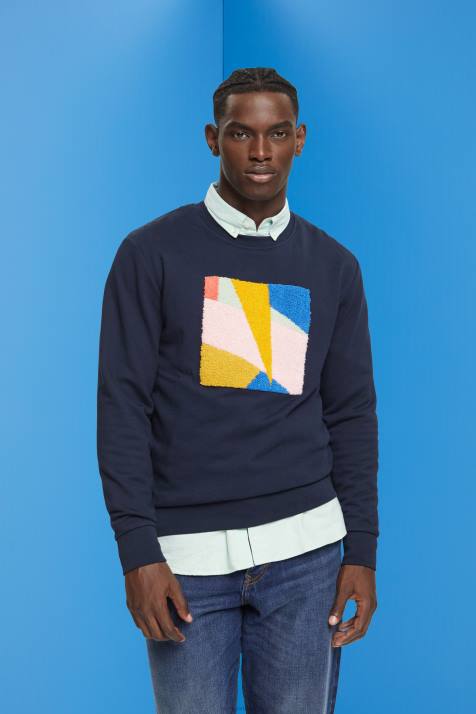 moletons e moletons marinha homens Esprit moletom com apliques NBHL882