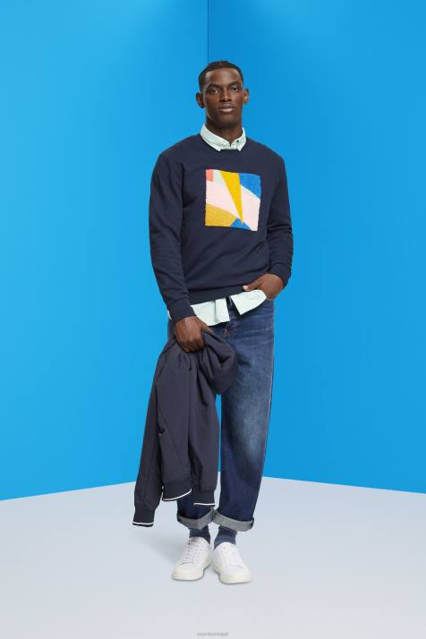 moletons e moletons marinha homens Esprit moletom com apliques NBHL882