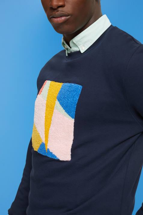 moletons e moletons marinha homens Esprit moletom com apliques NBHL882