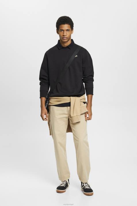 moletons e moletons preto homens Esprit moletom com logo estampado nas costas NBHL643