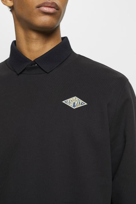 moletons e moletons preto homens Esprit moletom com logo estampado nas costas NBHL643
