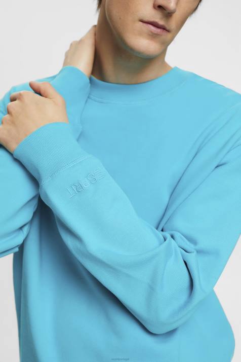 moletons e moletons verde água homens Esprit moletom com logo bordado na manga NBHL724