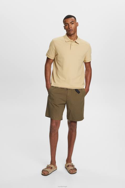 pólos cáqui claro homens Esprit camisa pólo de malha de algodão NBHL568