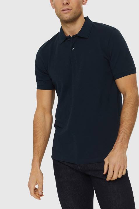 pólos marinha homens Esprit camisa polo piquê algodão pima NBHL925