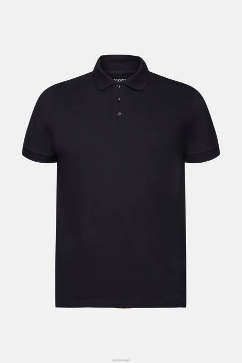 pólos preto homens Esprit camisa pólo de malha de algodão NBHL566