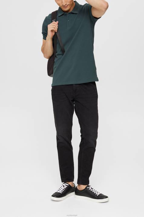 pólos verde-azulado homens Esprit camisa polo piquê algodão pima NBHL927