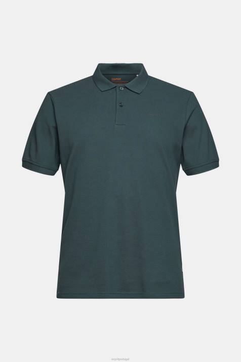 pólos verde-azulado homens Esprit camisa polo piquê algodão pima NBHL927
