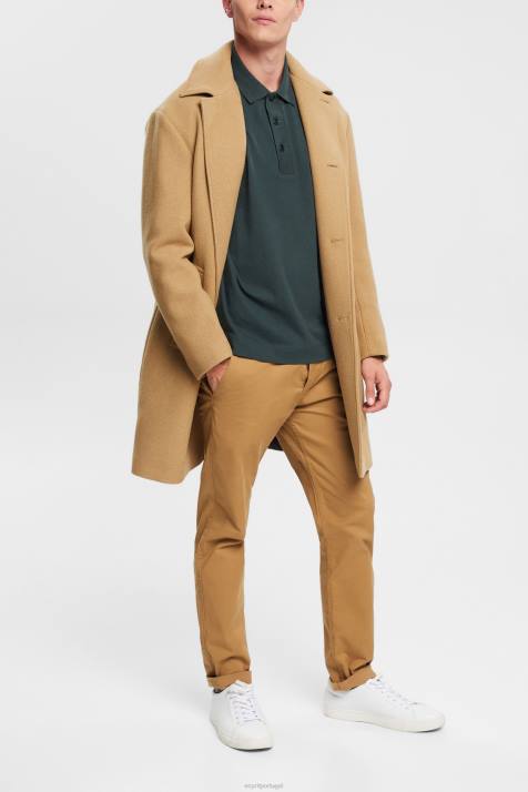 pólos verde escuro homens Esprit camisa pólo manga longa NBHL820