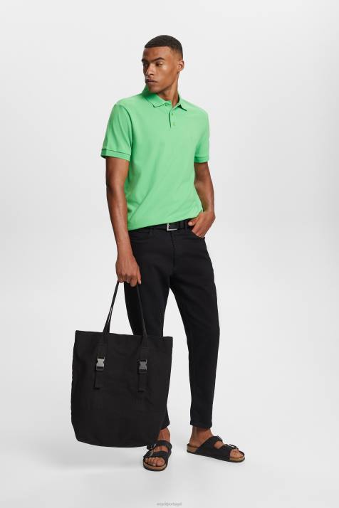 pólos verde homens Esprit camisa pólo de malha de algodão NBHL569