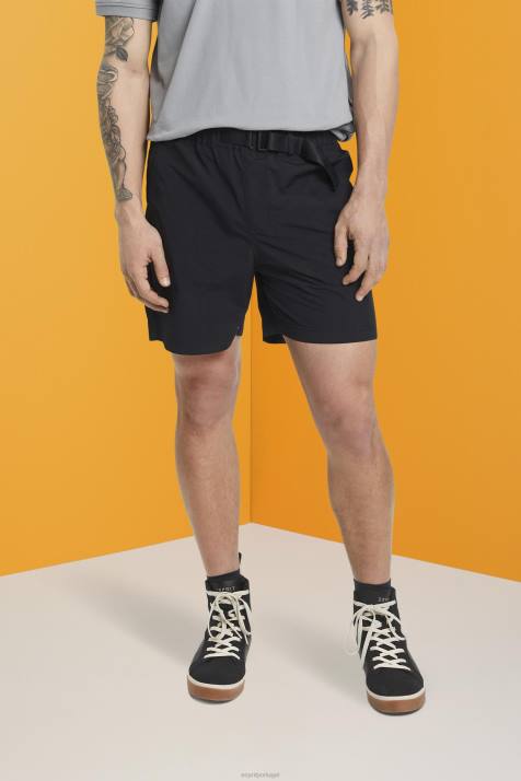 shorts preto homens Esprit shorts com cinto integrado NBHL671