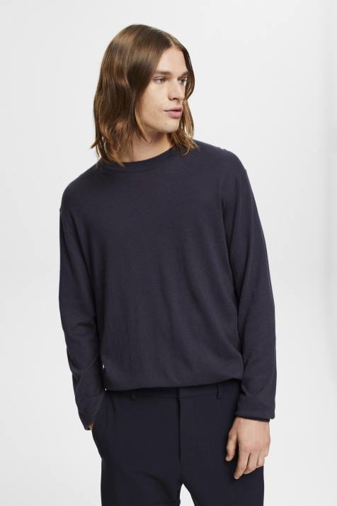 suéteres marinha homens Esprit suéter de malha fina NBHL684