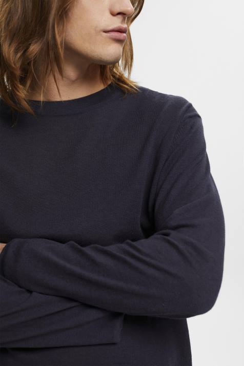 suéteres marinha homens Esprit suéter de malha fina NBHL684