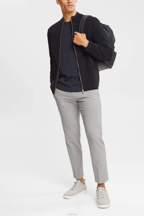 suéteres preto homens Esprit cardigã com zíper NBHL921