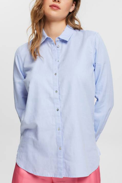 blusas azul claro mulheres Esprit blusa camisa confeccionada em 100% algodão NBHL515