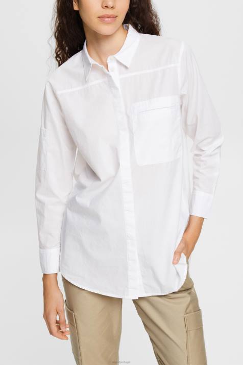 blusas branco mulheres Esprit blusa camisa, algodão orgânico NBHL541