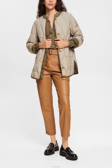 blusas cáqui escuro mulheres Esprit blusa com decote em V, lenzing ecovero NBHL555