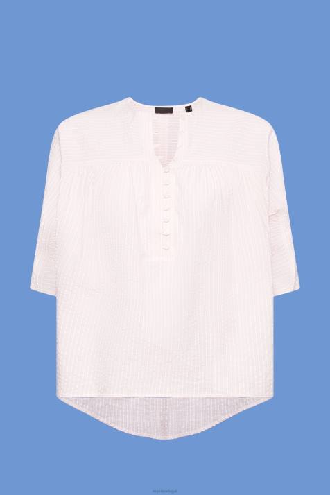 blusas luz rosa mulheres Esprit blusa manga curta texturizada NBHL117