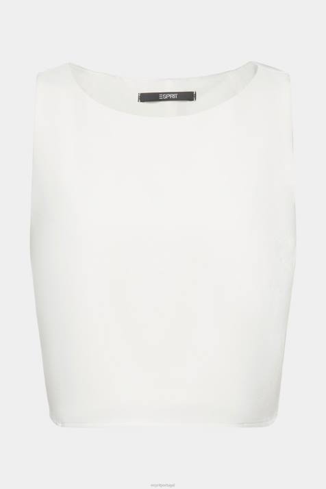 blusas off white mulheres Esprit blusa cropped sem manga NBHL308