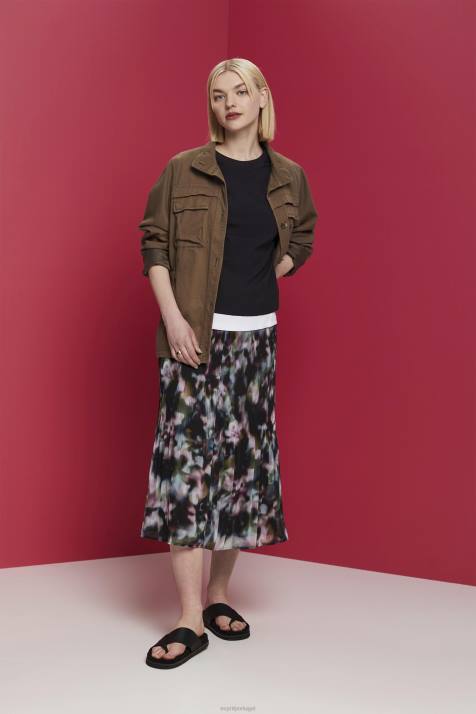 blusas preto mulheres Esprit blusa com costas abertas, tencel NBHL200