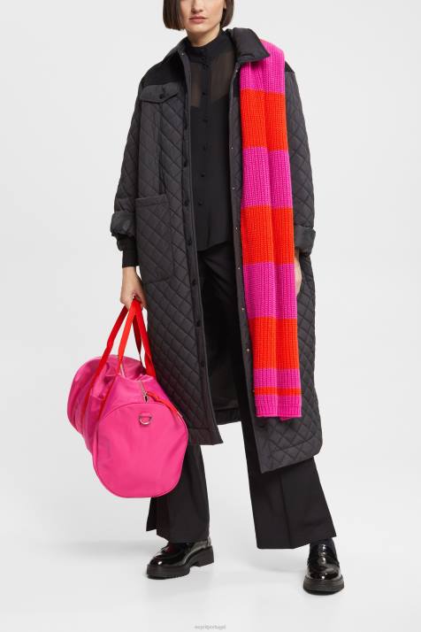 blusas preto mulheres Esprit blusa larga de chiffon NBHL426