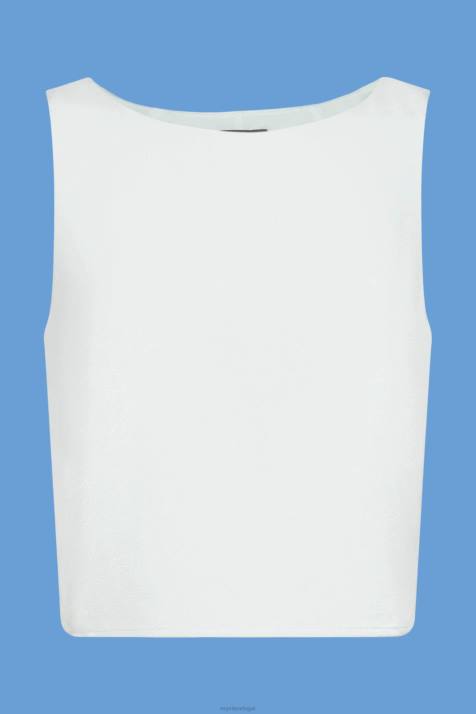 blusas verde água claro mulheres Esprit blusa cropped sem manga NBHL309