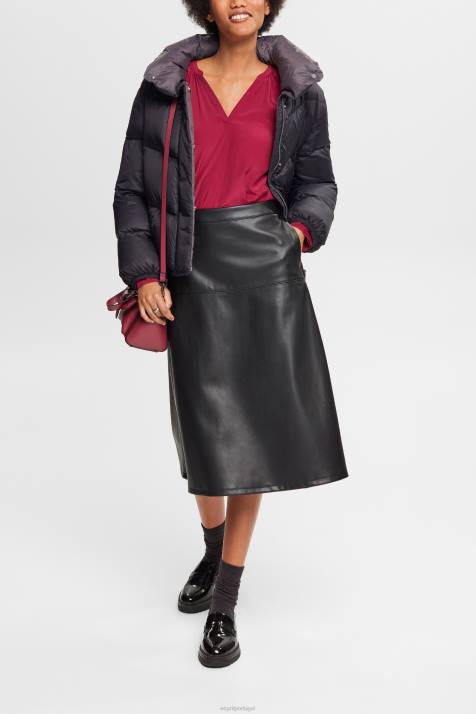 blusas vermelho cereja mulheres Esprit blusa com detalhes franzidos, lenzing ecovero NBHL371