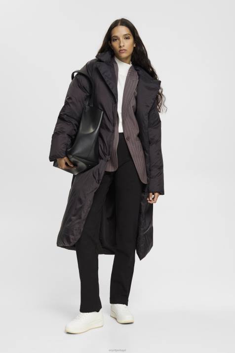 calças preto mulheres Esprit calças com bainha dividida e zíper NBHL248