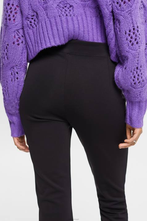 calças preto mulheres Esprit calças largas NBHL440