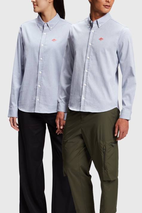 camisas azul mulheres ESPRIT x Rest & Recreation camisa oxford cápsula NBHL472