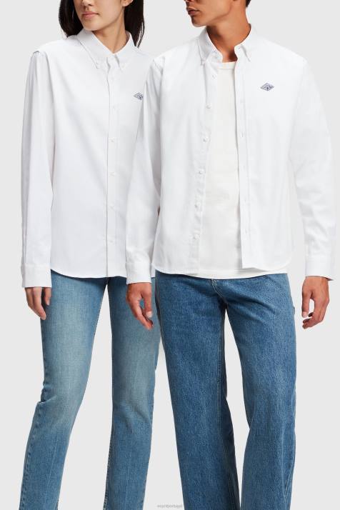 camisas branco mulheres ESPRIT x Rest & Recreation camisa oxford cápsula NBHL471