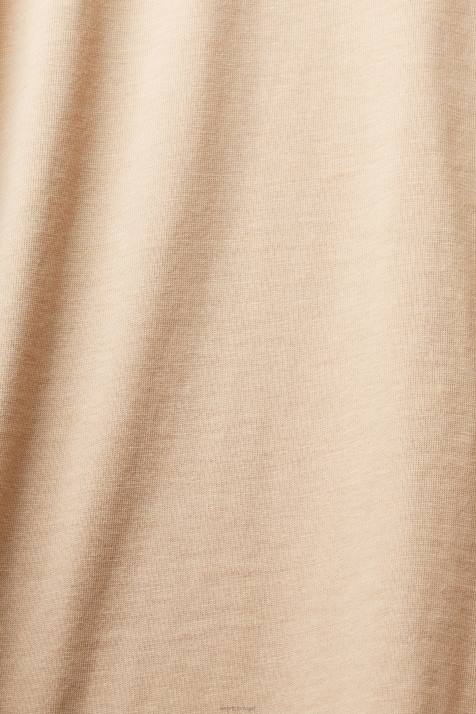 Camisetas areia mulheres Esprit camiseta manga longa com logo NBHL461