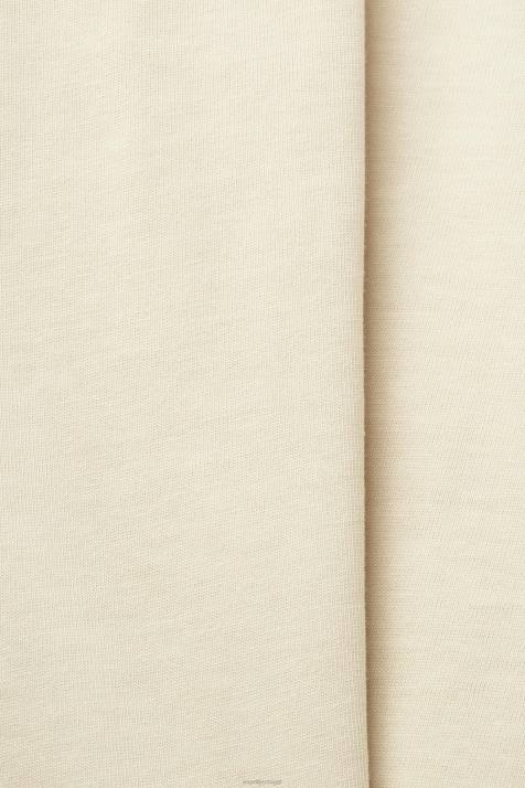 Camisetas bege mulheres Esprit camiseta cropped com gola redonda NBHL195